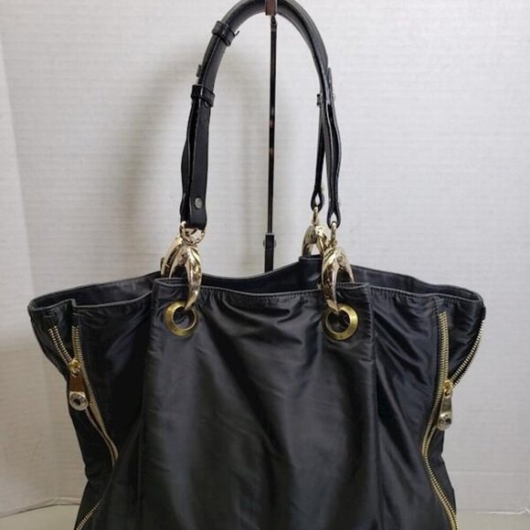 Henri Bendel Black Tote Bag with Gold Accents - Picture 10 of 17
